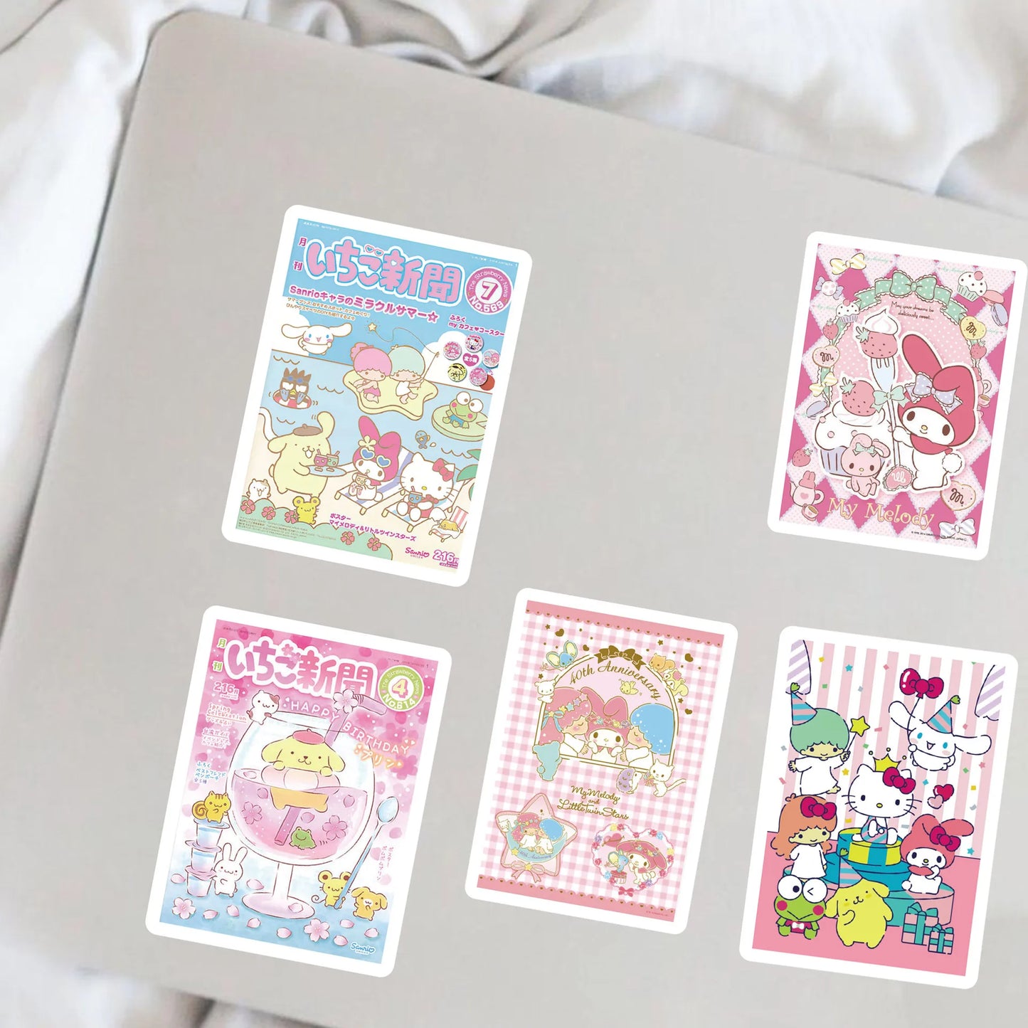 65pcs Kawaii MyMelody Sanrio Labels Sealing Stickers Aesthetic Decorative Stationery Diary Waterproof Cute Kids Sticker