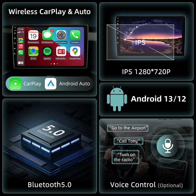 2Din Android 12 Car Radio for Chevrolet AVEO T250 2006-2012 Multimedia Player Carplay Auto Autoradio Navigatore Stereo Head Unit