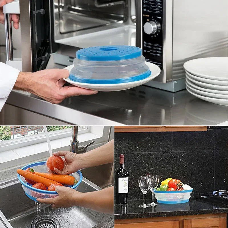 Kitchen Tools Microwave Splatter Cover Heating Folding Cover Fresh-keeping Cover Oil-proof Splash-proof Cover Cooking Lid