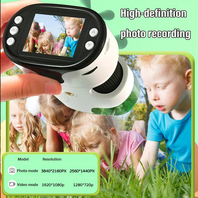 1000X Handheld Microscope for Kids 2Inch Screen Rechargeable Mini Pocket Digital Microscopes Portable Edu Gift Children Students