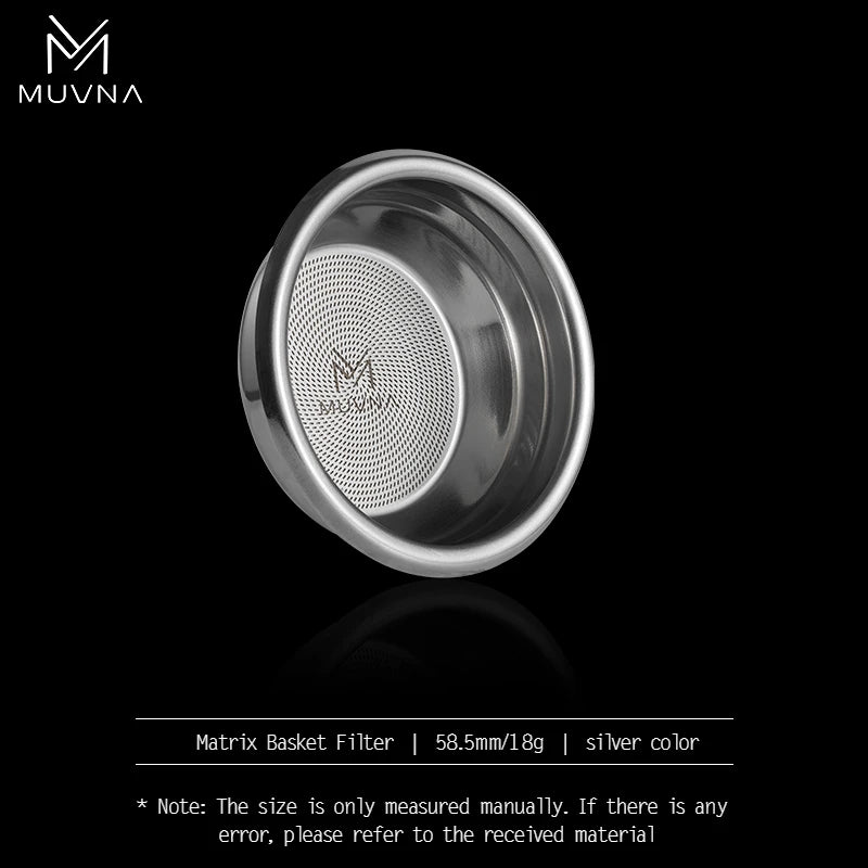 MUVNA Precision High Extraction Matrix Basket Filter, Micro Sieve Filter Basket Double Layer Portafilter Basket for 51/54/58mm