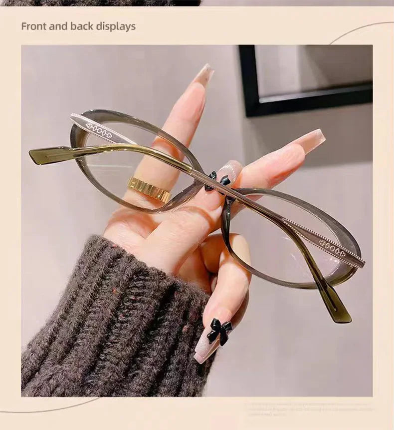 Fashionable Thick Edge Oval Small Frame Anti-blue Light Reading Glasses For Women Senior Middle-aged And Elderly Glasses