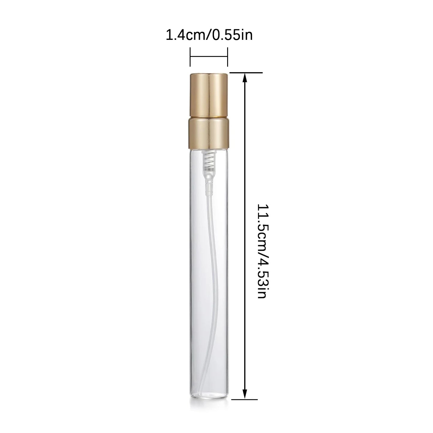 20pcs 10ml Transparent Glass Spray Bottles, Refillable Travel Perfume Sample Bottles, Cosmetic Perfume Containers