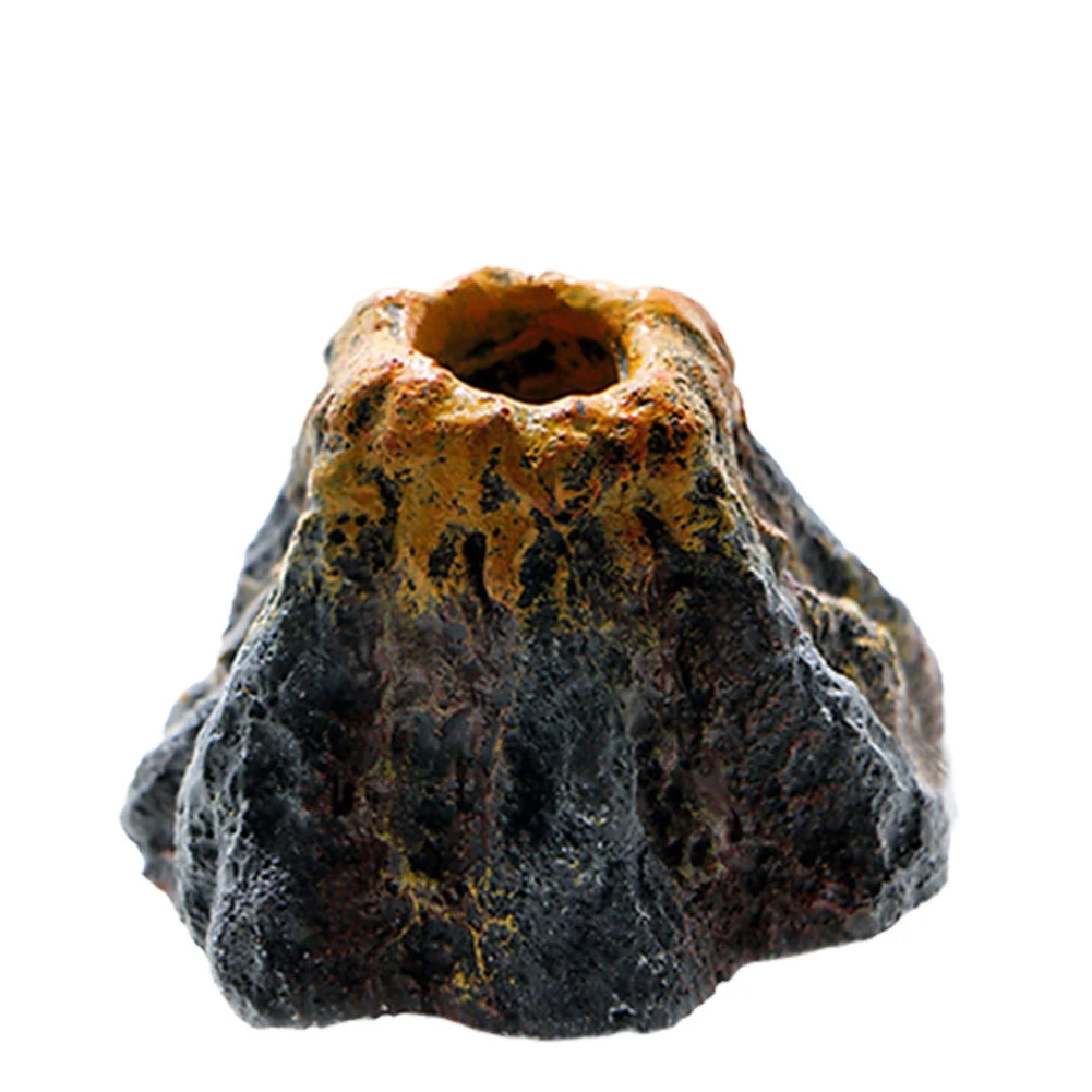 1PC Aquarium Fish Tank Decor Volcano Shape Air Bubble Stone Oxygen Pump Decoration Hiding Fish Cave Resin Ornaments