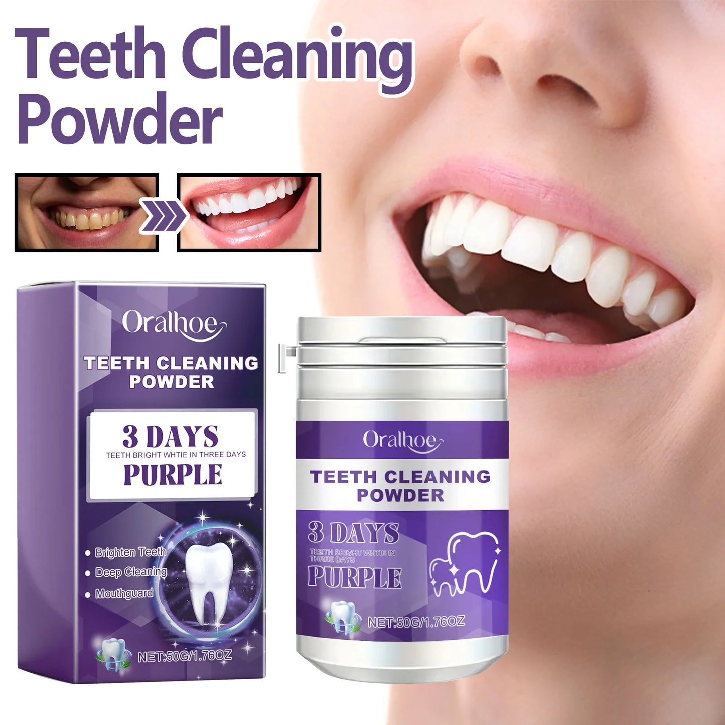 Teeth Whitening Powder Has A Whitening Effect, Which Is Effective For Deep Stains Tooth Whitening Care Product Healthy Gifts