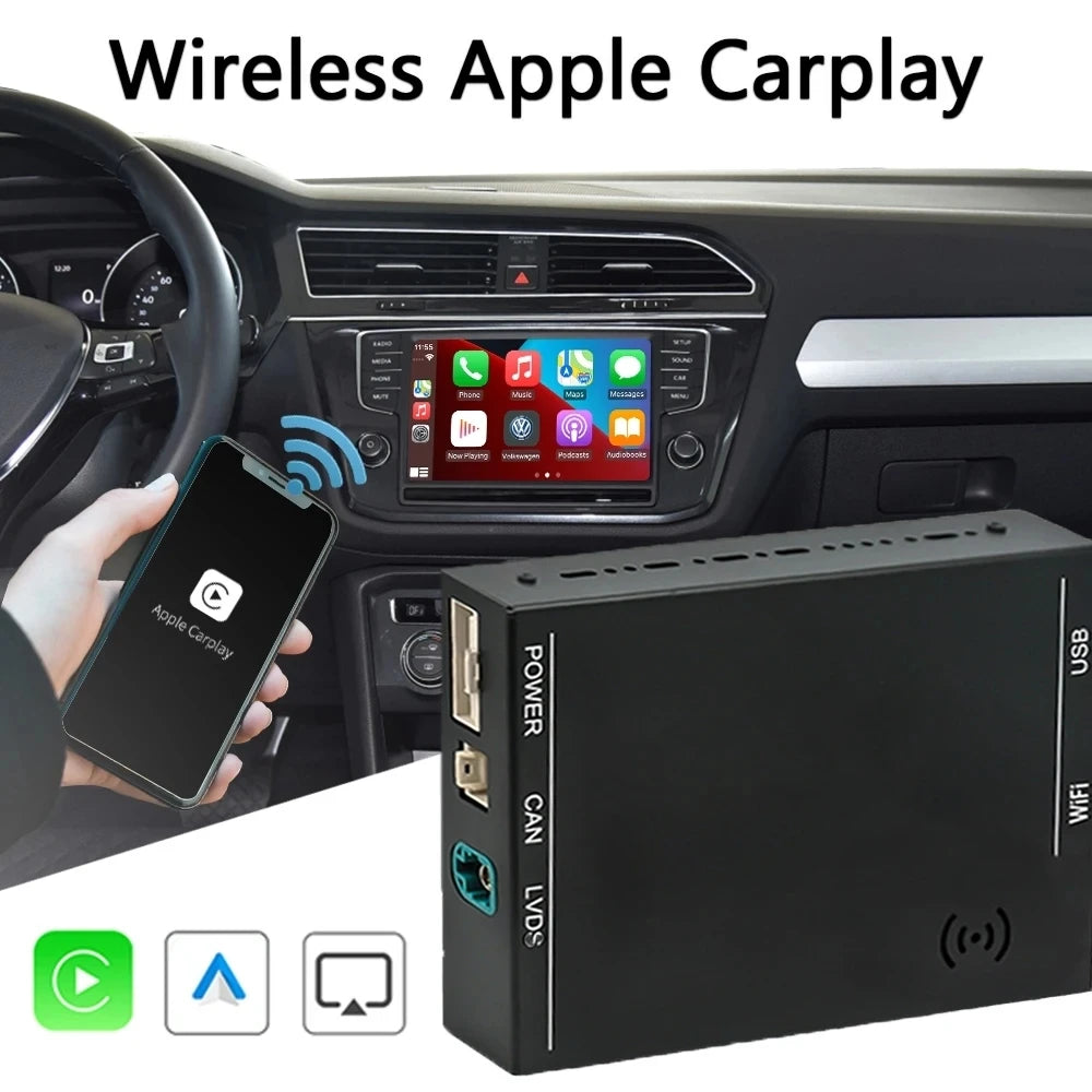 Wireless Carplay Android Auto Mirror Link Module Box For VW Volkswagen Skoda Octavia A5 Golf 7 Polo Passat B8 With MIB1 MIB2