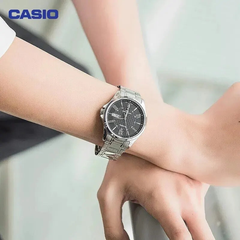 Casio MTP-1384D Watch Men's Business Large Steel Dial With Roman Numerals Leisure Simple Waterproof Quartz Men Watch For Dad