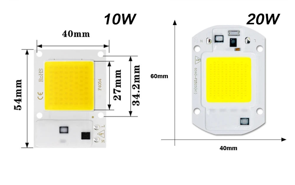 COB LED Lamp 10W 20W 30W 50W AC 220V IP65 Smart IC No Need Driver DIY Chip LED Bulb Flood Light Spotlight Lighting Lampada LED