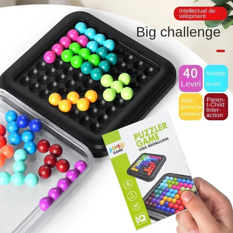 3D Bead Puzzle Training Logic Intelligence Board Game Classic Pyramid Pearls Kids Toys Gifts Concentration Challenge IQ Gifts