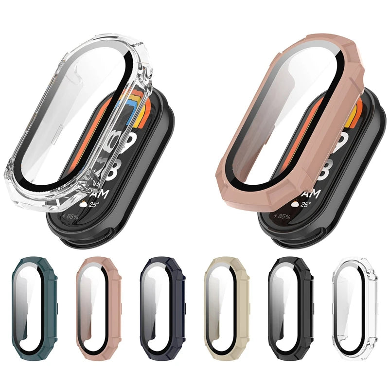 Case+Glass For Xiaomi Mi Band 9 Anti-scratch Protective Cover All-around PC Screen Protector Bumper for Mi Band 9 Cover Shell