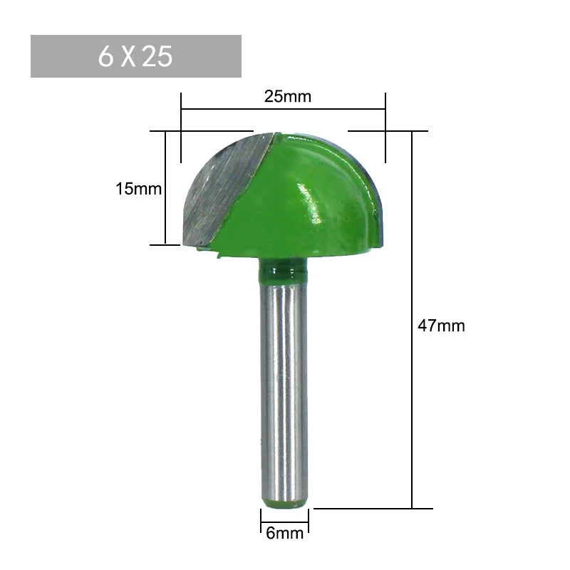 Round Bottom Over Nose Router Bit CNC 6mm Router Bit Set Carbide Ball End Mill 6mm 8mm for Wood Woodworking