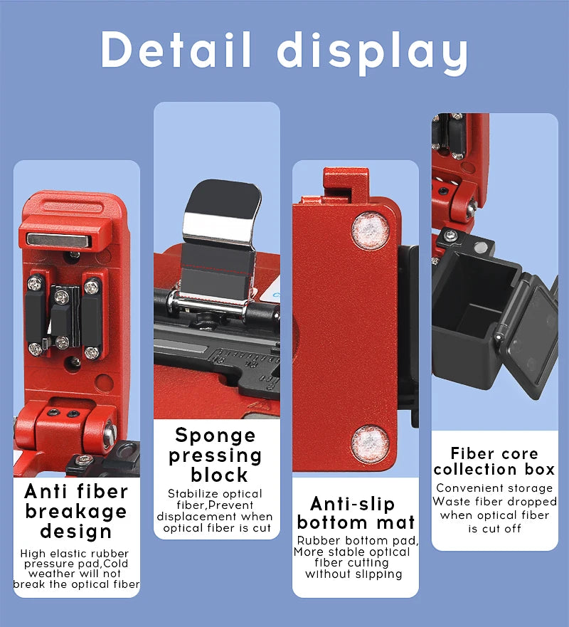 COMPTYCO AUA-X5 Fiber cleaver Cable Cutting Knife FTTT Fiber Optic Knife Tools cutter High Precision Cleavers 16 surface blade