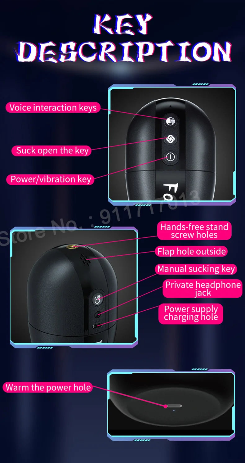 Bluetooth APP Remote Control Automatic Sucking Heated Male Masturbration Cup Blowjob Sex Machine Masturbator Toy Adult for Men
