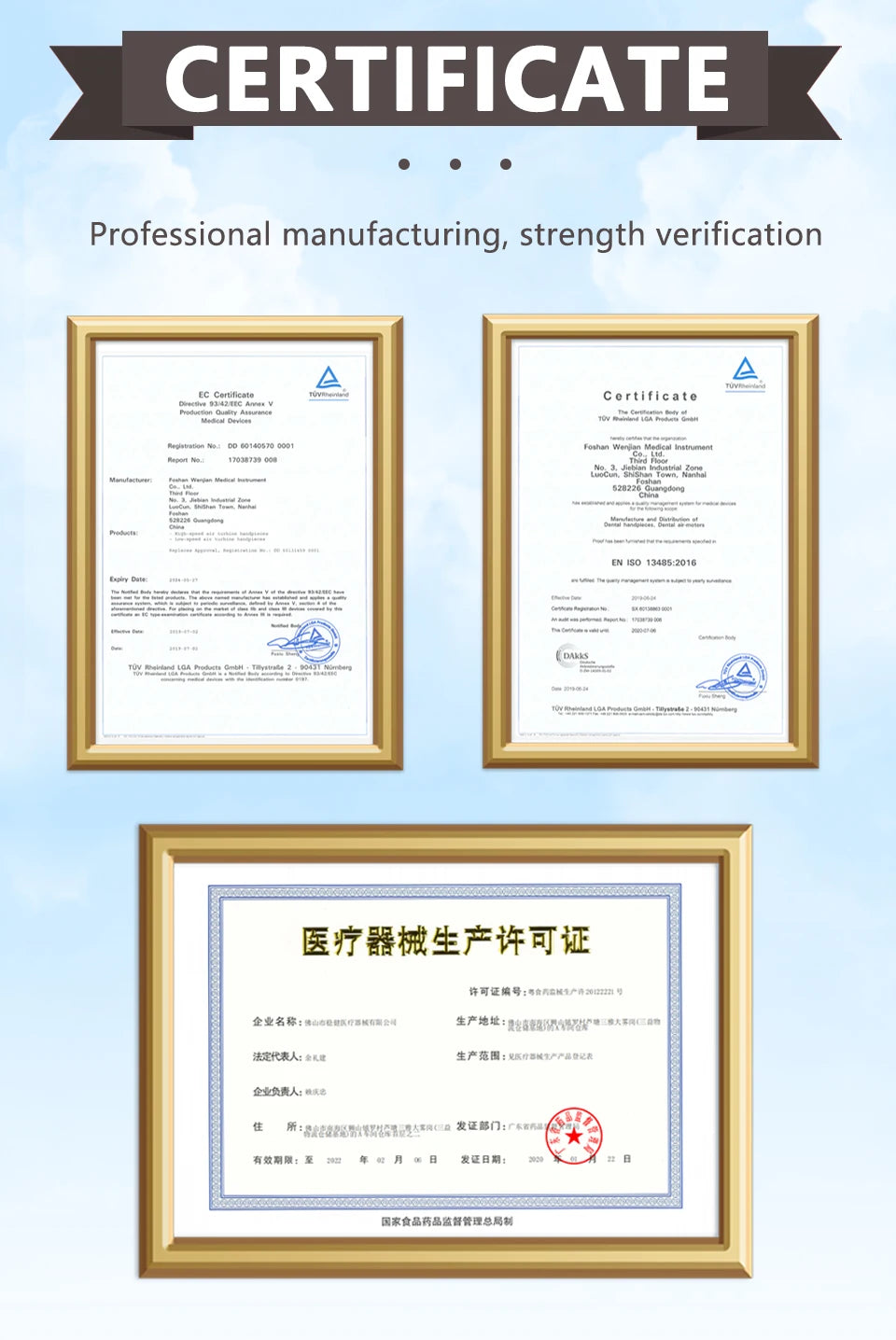 Myricko Dental  For 1:1/1:5 Bule Fiber Optic Contra Angle Low Speed Handpiece Push Button Dentistry Instrument Tools