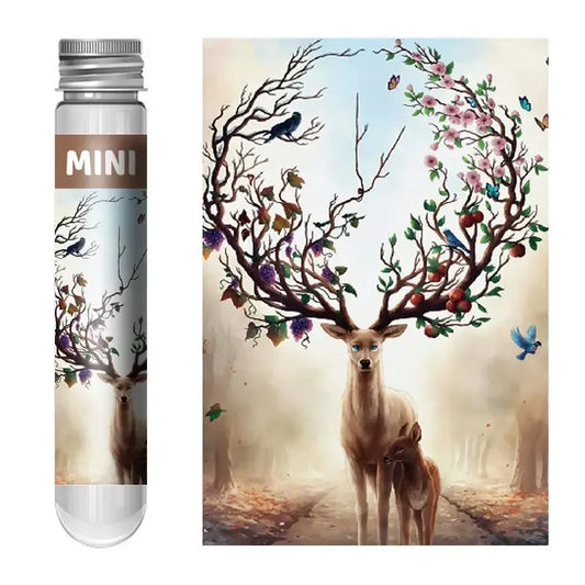 Mini Test Tube Puzzle 150pcs Deer Dogs Jigsaw Puzzle Decompress Toy Educational Family Game
