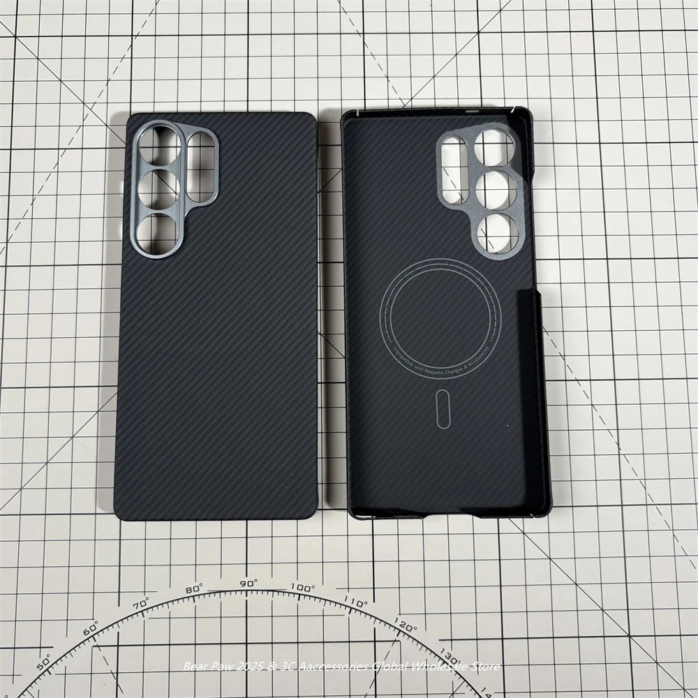 Magnetic Case for Samsung S25 Ultra Aramid Carbon Fiber Protective Cover for Samsung Galaxy S25 Ultra Carbon Cases