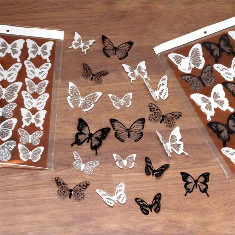 New 18pcs/lot Crystal Butterflies 3d Wall Sticker Beautiful Butterfly Living Room For Kids Room Wall Decals Home Decoration