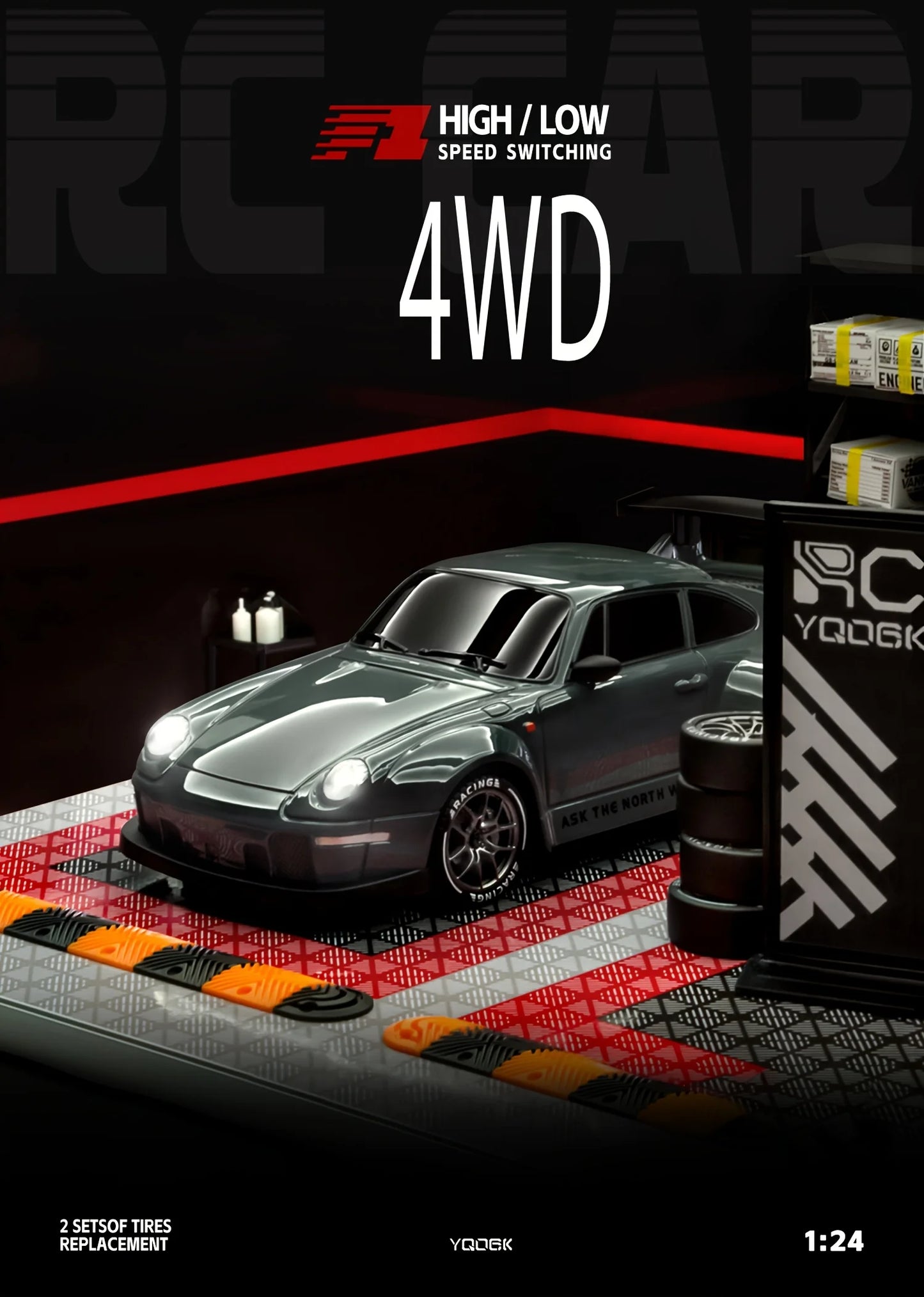 New 4WD Remote Control Drift Car Full Size 1:24 Mini Remote Control Racing Car Model 2.4G Radio High Speed RC Car Boy Toy Gift