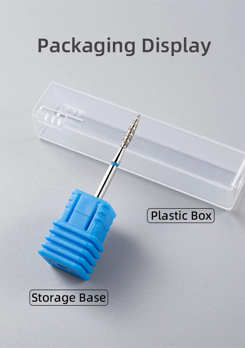 Tornado Diamond Nail Drill Bits Spiral Drill Milling Cutter For Manicure Electric Machine Accessory Nail File Gel Remover Tool