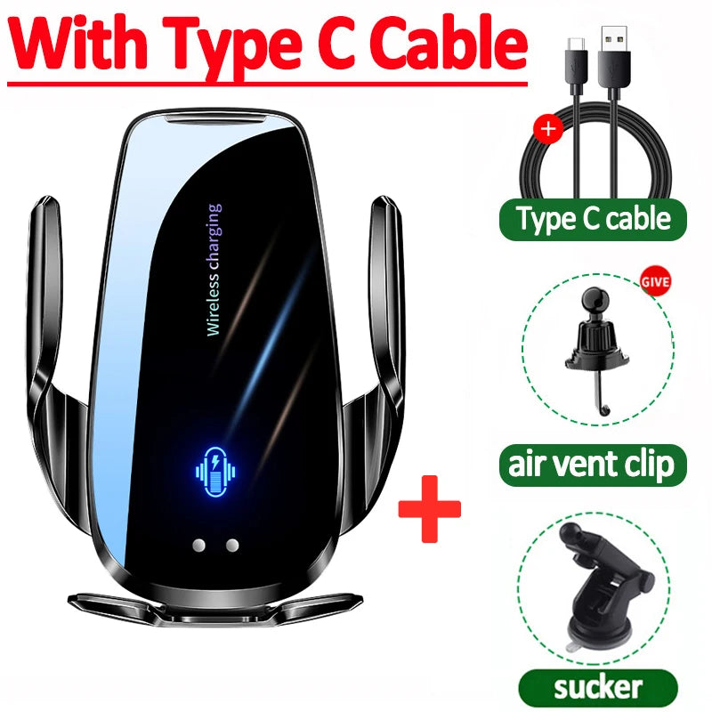 Car Wireless Charger Automatic Car Phone Holder Infrared Induction for iPhone 14 13 12 Xiaomi Samsung 15W Fast Charging Station