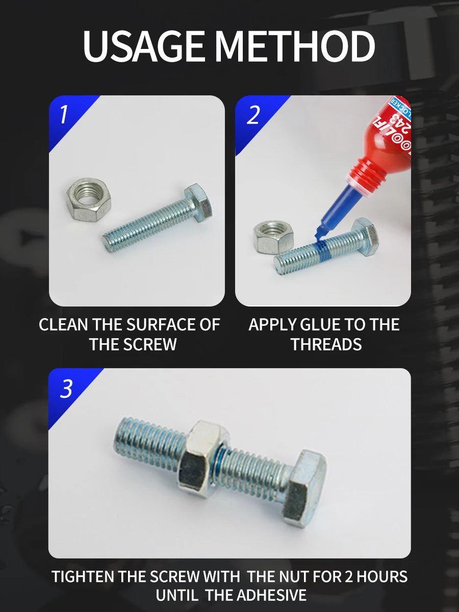 10ml LOOLIFL 243 Screw Adhesive 243 Anaerobic Glue Anti-loose Anti-slip sealingThread Locking Agent Anti-slip caulk sealers