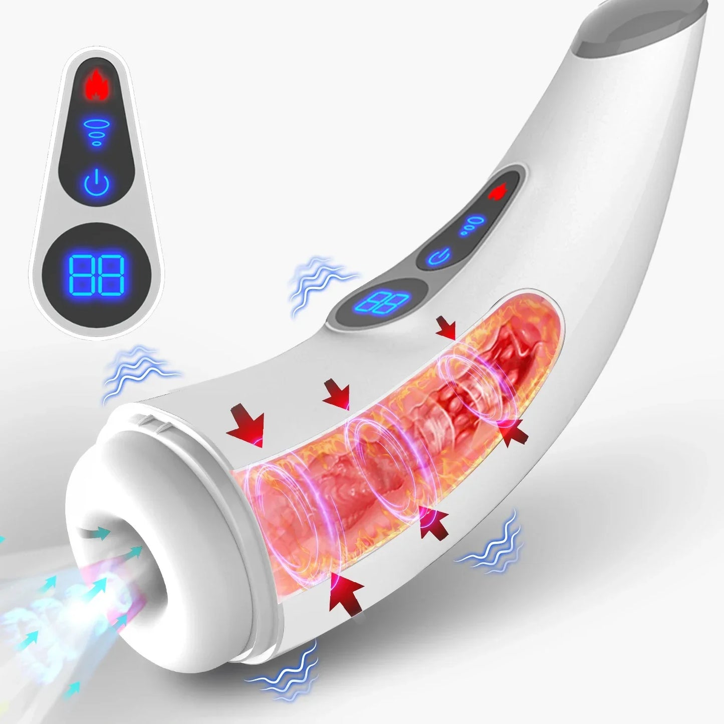 Automatic Sucking Male Masturbator Sex Toys for Men Heating Vibrating LCD Display Penis Pump Blowjob Male Adult Masturbators