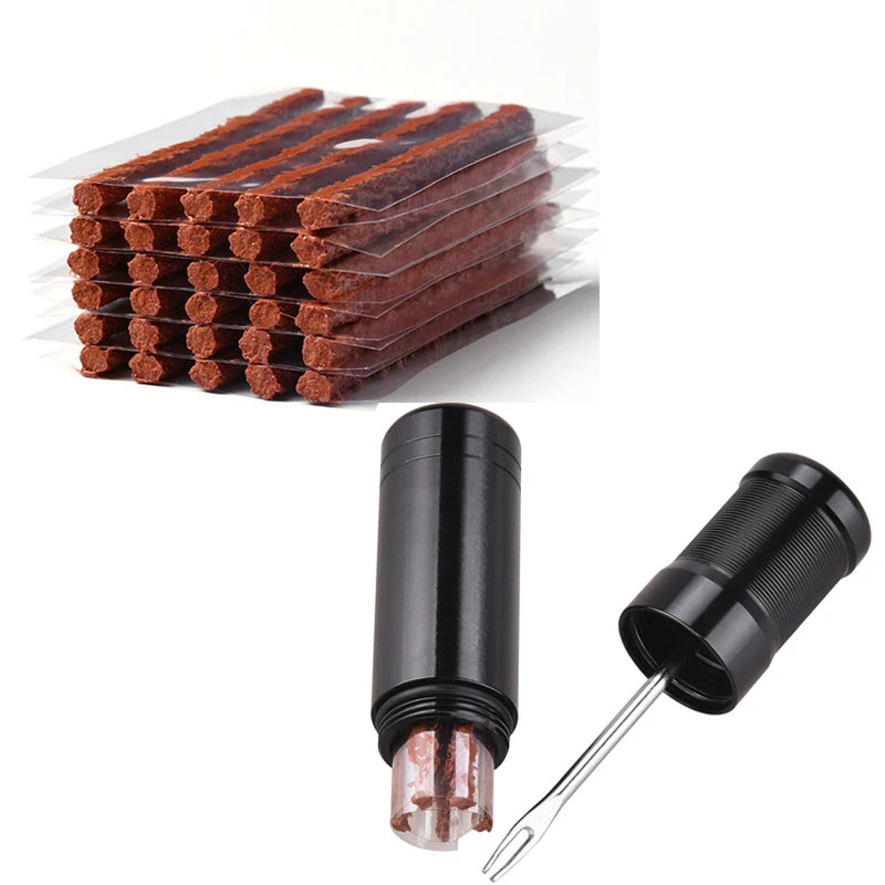 Tire Repair Kit Tools with Rubber Strips Car Truck Motorcycle Tire Repair Plug Into The Hole Tubeless Tyre Puncture Repair Set