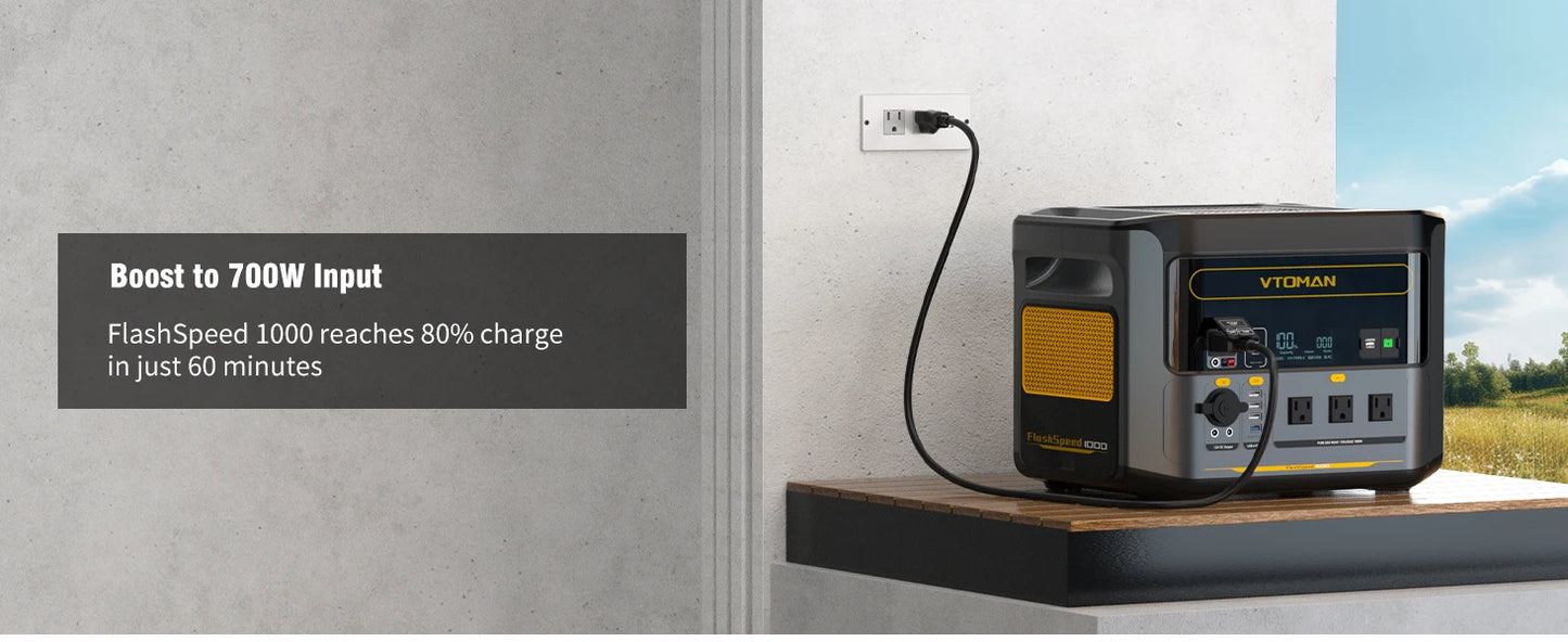 FlashSpeed 1000 Portable Power Station 2000W 828Wh LiFeP04 Battery For Outdoor Camping Tent Travel