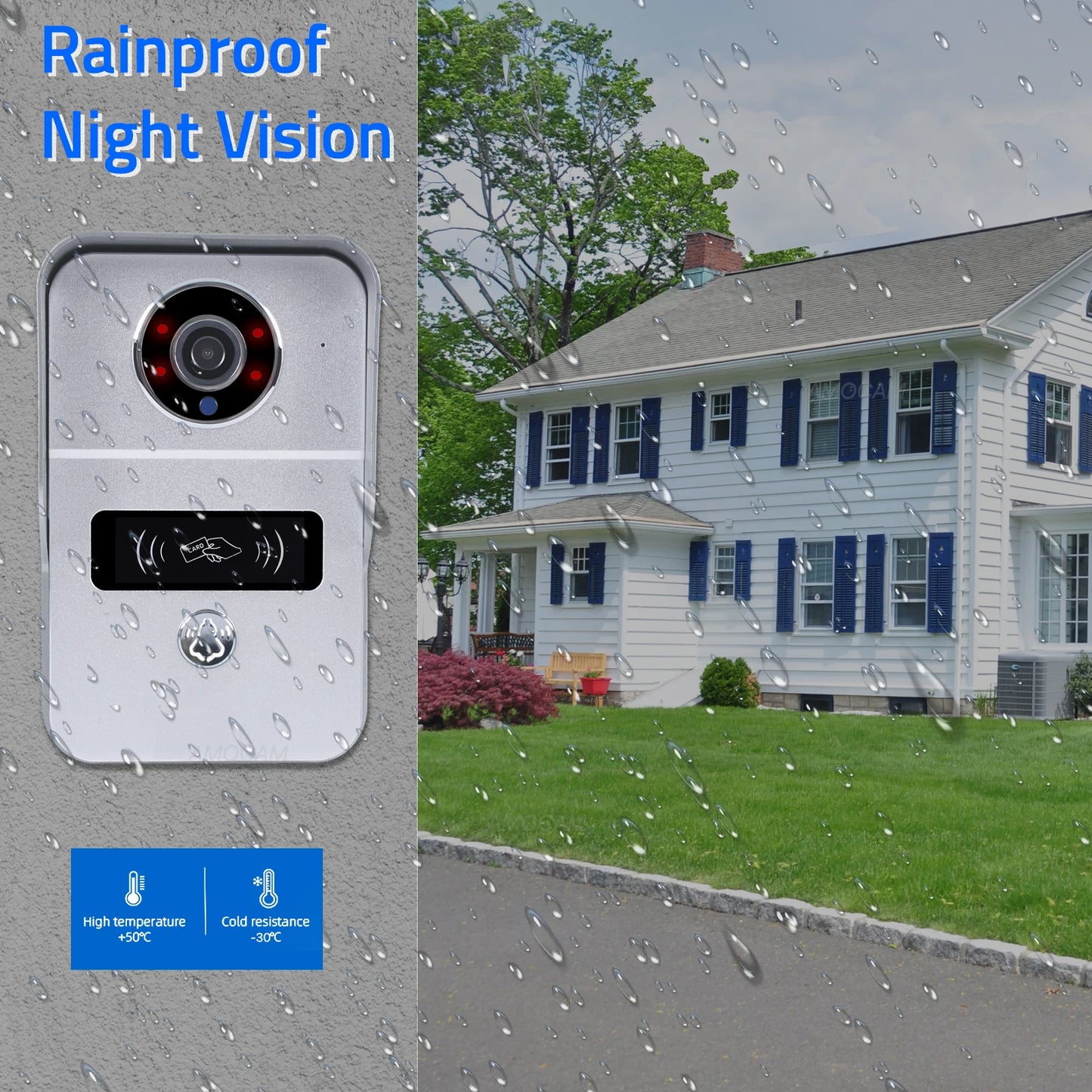 2 Wire Digital Video Intercom System 10.1 Inch Wireless WIFI Monitor 1080P Doorphone Camera Video Doorbell Card Tuya App Unlock