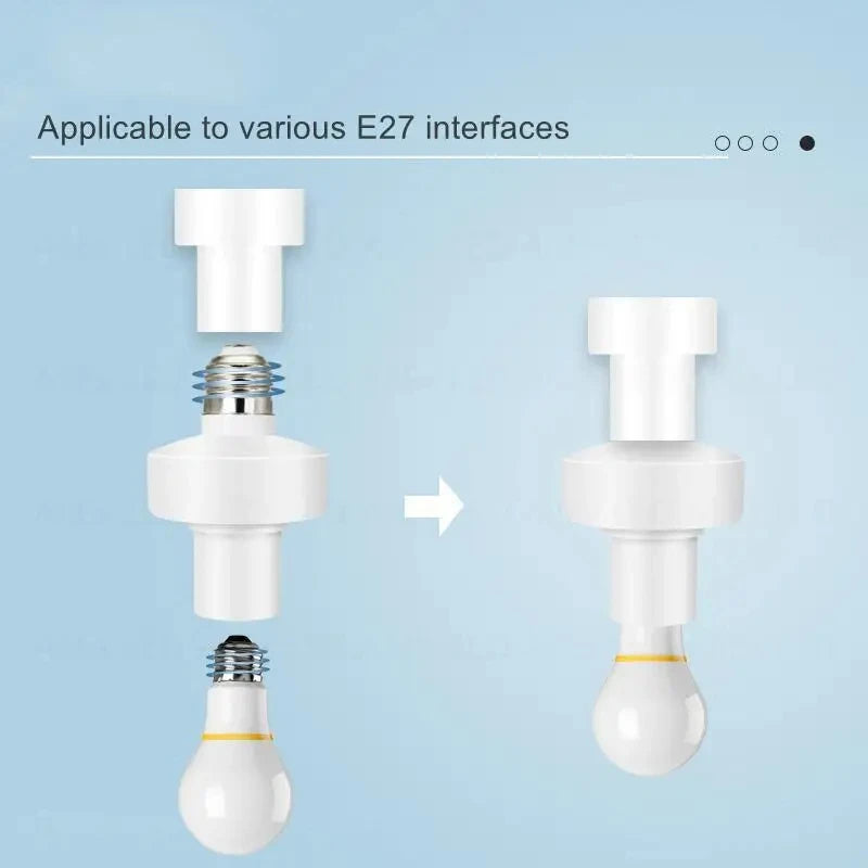 Smart Light Switch Timer Wireless Remote Control E27 LED Lamp Holder Bulb Base Socket ON/OFF 110V-240V 20M Range Battery Powered