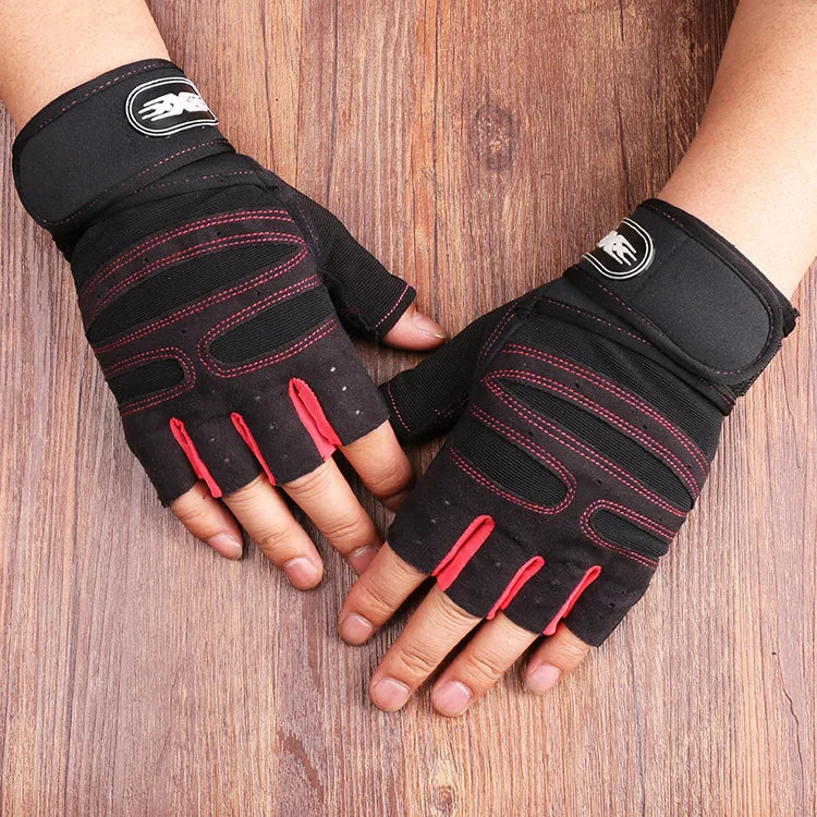 Fitness Half Finger Gloves Men And Women Wrist Guard Sports Dumbbell Riding Non Slip Horizontal Bar Exercise Training