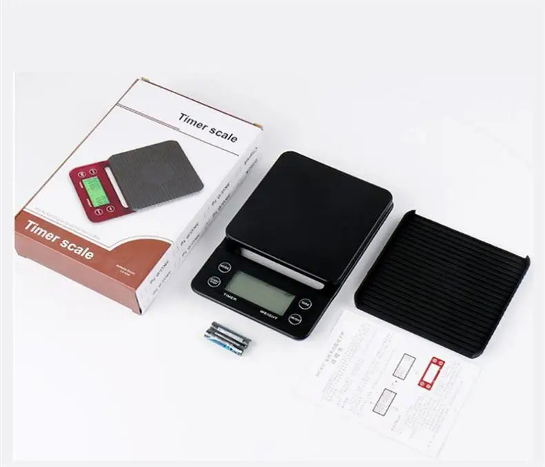 1pc Black Precision Coffee Dropping Scale 0.1g Coffee Dropping Scale With Timer Digital Kitchen Scale High Precision LCD Scale