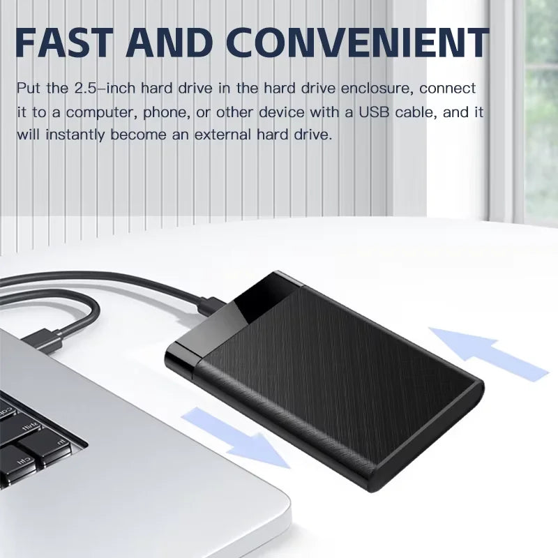 2.5 Inch External Hard Drive Enclosure USB 3.0 2.0 Hard Disk Case 6TB Supports 7mm 9.5mm SATA SSD HDD For Laptop PC Mobile