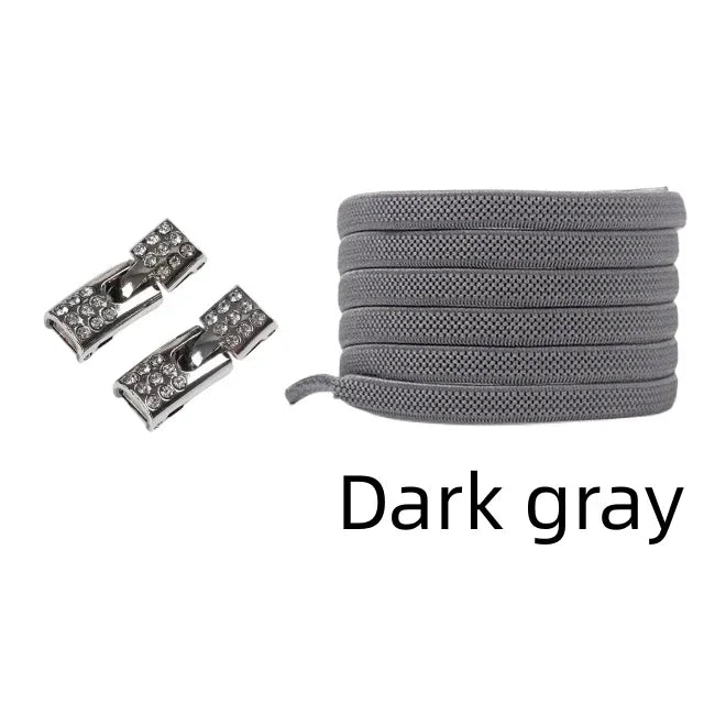 Elastic Laces Sneakers Diamond Cross Locks Shoelaces Without ties Kids Adult 8MM Width No Tie Shoe laces Rubber Bands Shoelace
