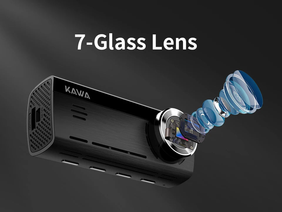 KAWA 4K Dash Camera for Car DVR Sony IMX415 Rear View Video Recorder DVR Voice Control GPS 24h Parking APP WiFi Control Dashcam