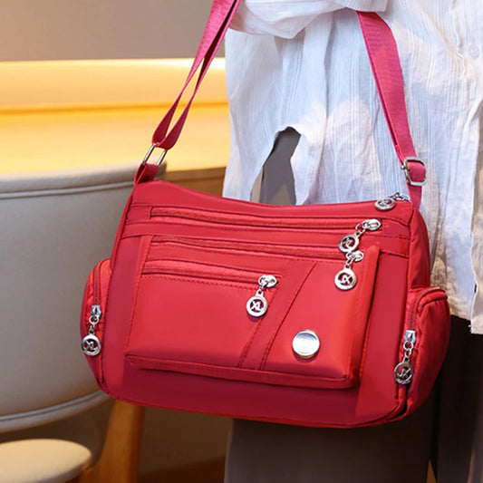 Large Capacity Women Crossbody Bag Waterproof Tote Casual Nylon Shoulder Bag Purse Handbag Lightweight Travel Messenger Bag