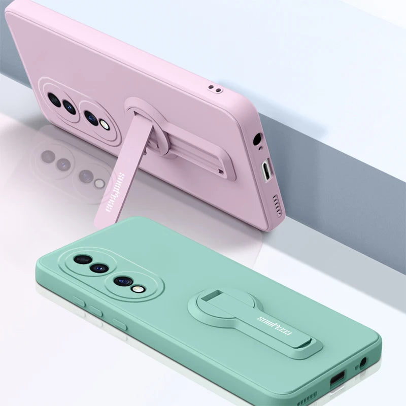 Luxury Soft Silicone Case Cover For OnePlus 13 12 11 15 15R 12R 13R 10 9 Pro ACE 3 Phone Case With Holder Stand Screen Protector