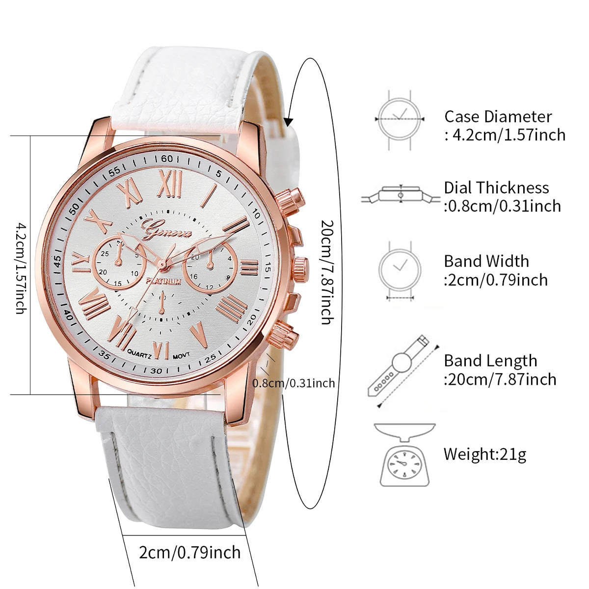 12PCS Fashion Women Watches Casual Roma Dial Leather Band Quartz Watch Reloj Mujer Relogio Feminino（Without Box）