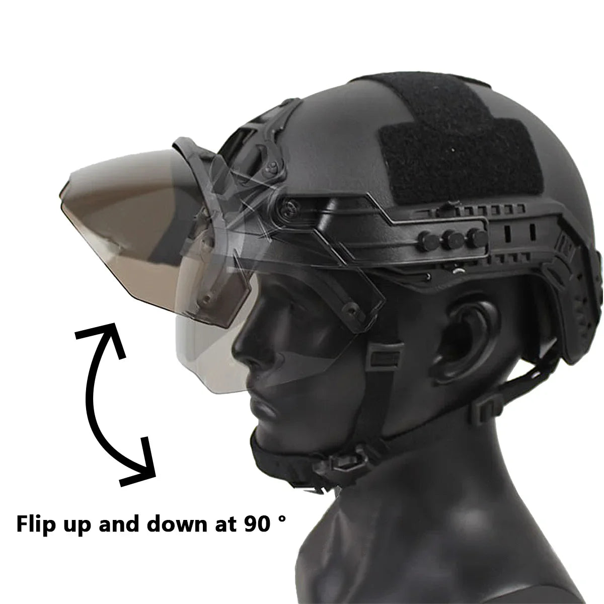 Tactical FAST Helmet Flip Goggles With Half Face Mask Hunting CS Games Airsoft Paintball Mask Helmet Accessories Protect Gear