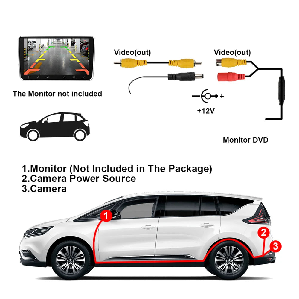 12V Car Rear View Camera PDC Parktronic Reversing Night Vision 170° Angle Accessories for VW POLO Golf 4 Passat B7 CC Volkswagen