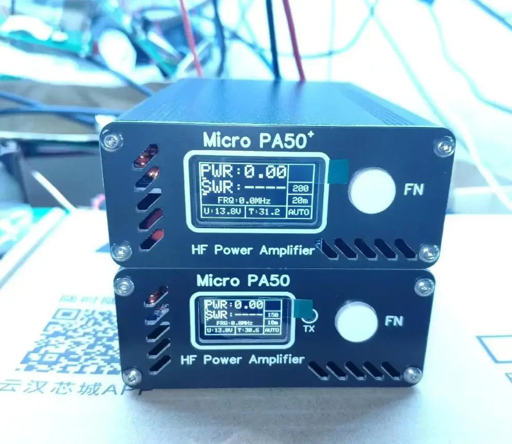Micro PA50+ (PA50 Plus) 50W 3.5MHz-28.5MHz 1.3inch OLED Screen Intelligent Shortwave HF Power Amplifier SWR Meter LPF Filter
