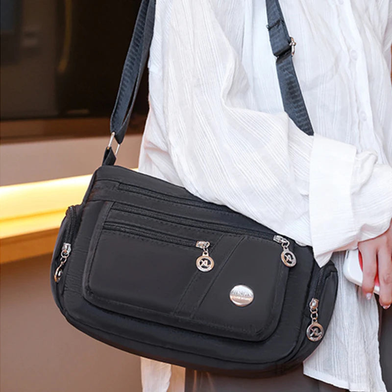 Large Capacity Women Crossbody Bag Waterproof Tote Casual Nylon Shoulder Bag Purse Handbag Lightweight Travel Messenger Bag
