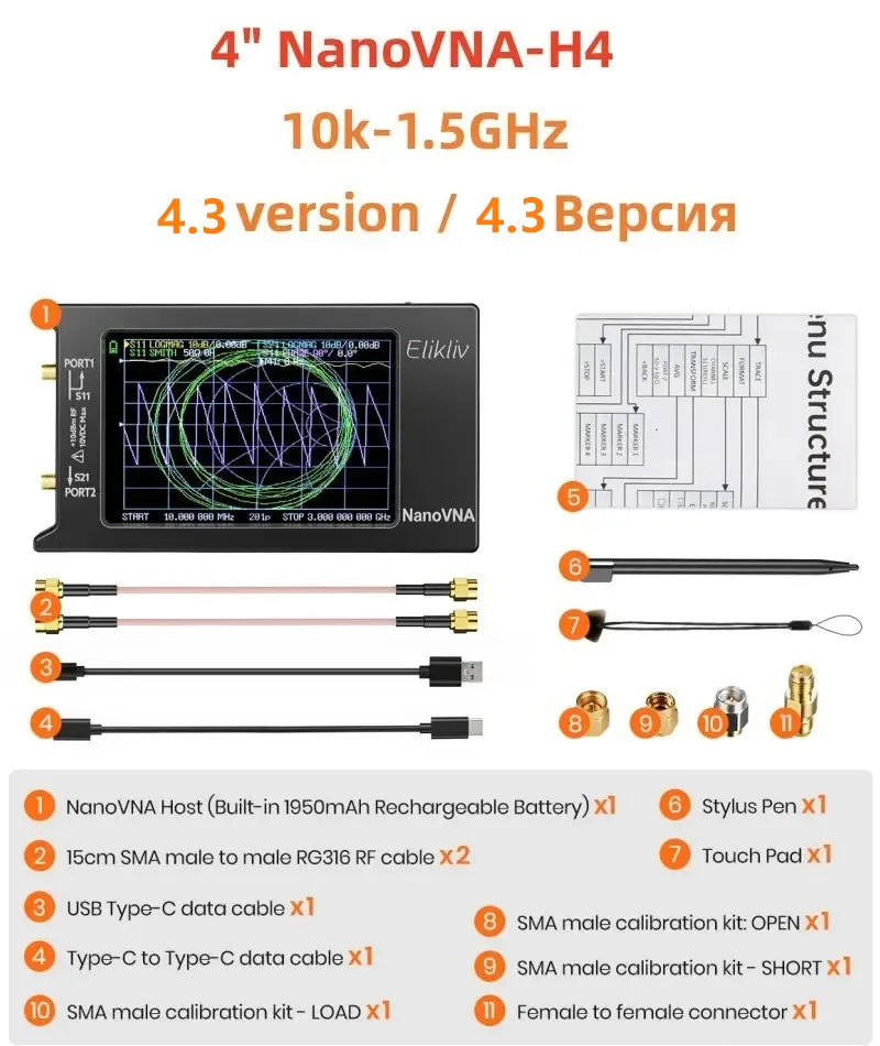 Spectrum Analyzer LiteVNA TinySA ULTRA NanoVNA Vector Network Analyzer Support Data Storage litevna 64 Antenna Analyzer