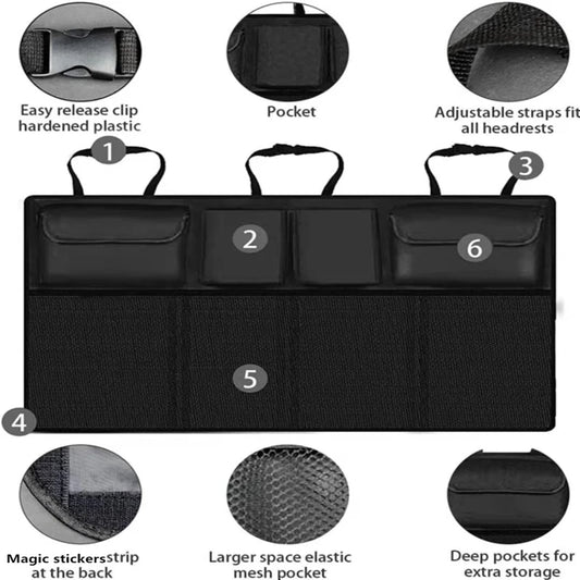 Car Organizer Auto Rear Seat Back Trunk Net Mesh Cargo Storage Bag Pocket Cover Stowing Tidying Interior Camping Accessories