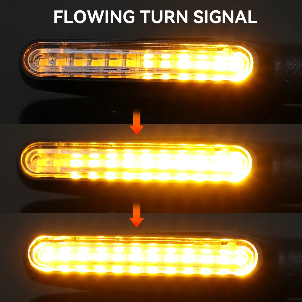 Motorcycle LED Turn Signal Light Amber Flasher LED Flowing Water Indicator Blinker Waterproof Motorcycle Lamp Accessories