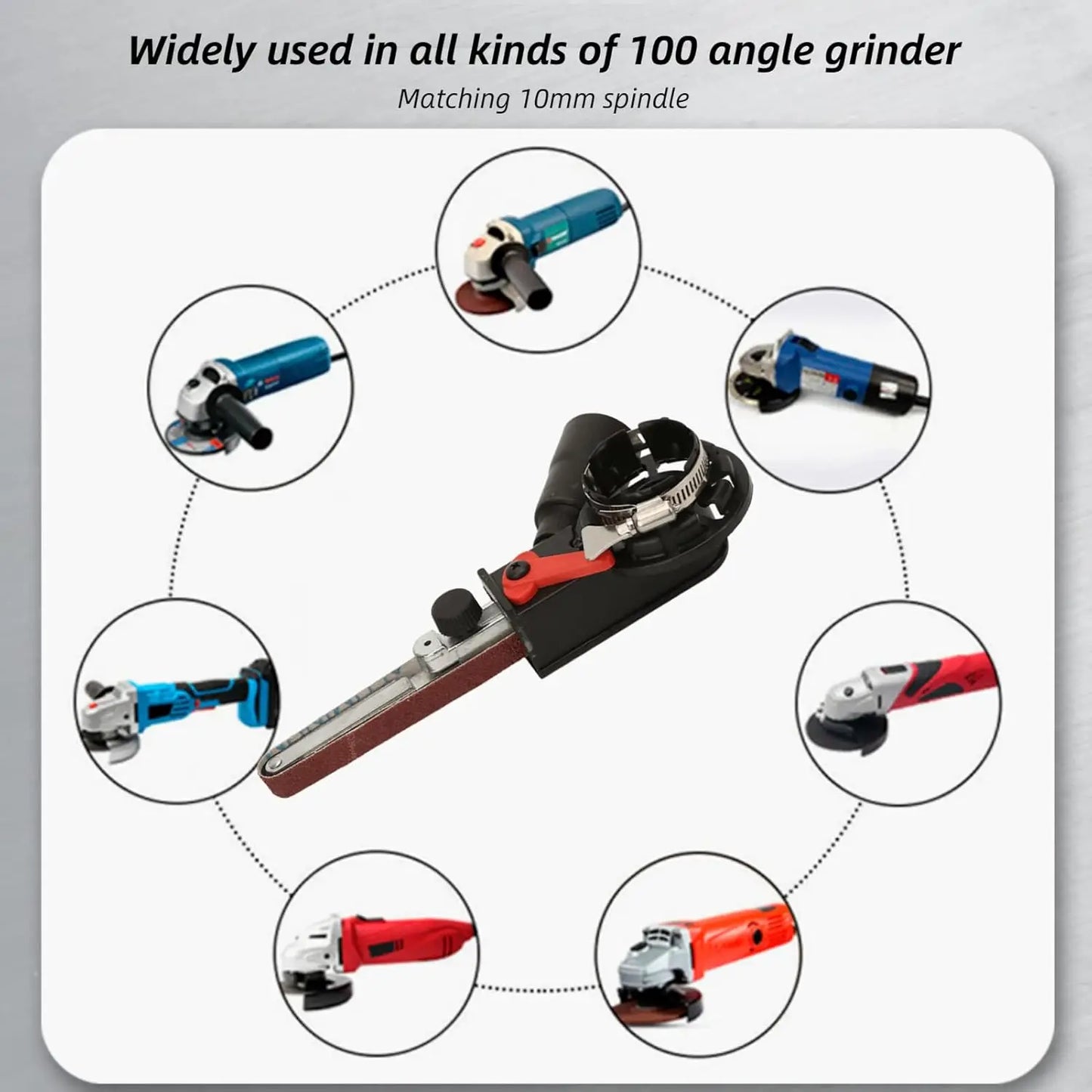 SI FANG Sander Machine Sanding Belt Adapter Head for Electric Angle Grinder Woodworking - Includes Multiple Sanding Belts