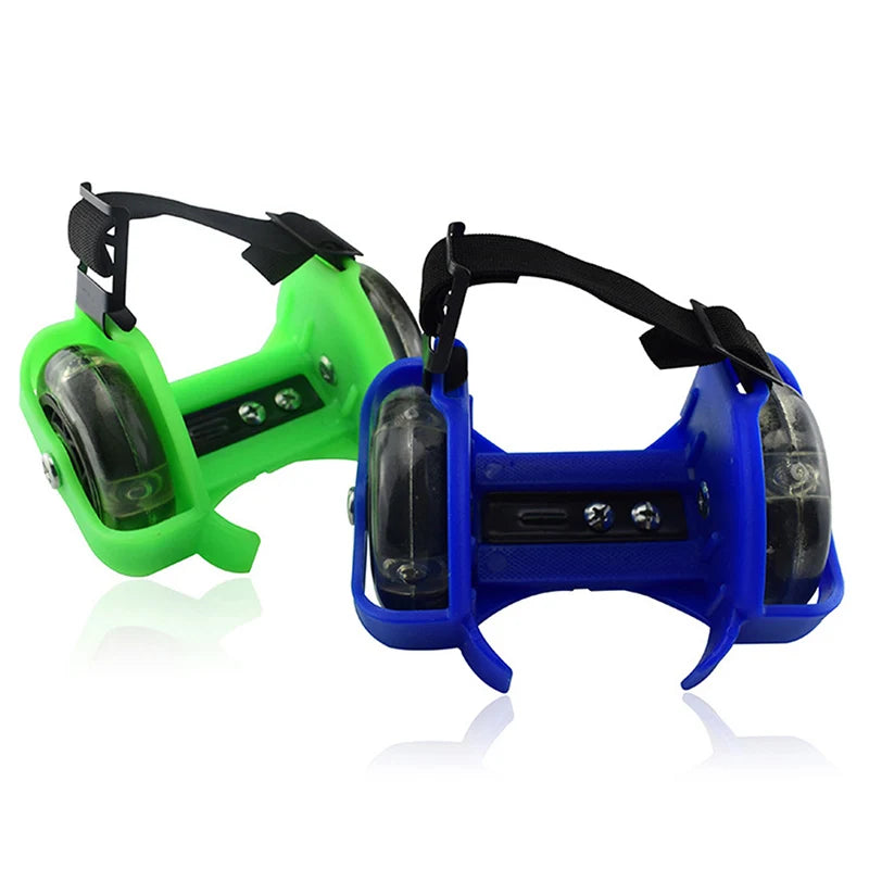 1 Pair Kids Children Outdoor Adjustable LED Flashing Wheel Heel Skate Rollers Adjustable Simply Durable for Outdoor Skating Shoe