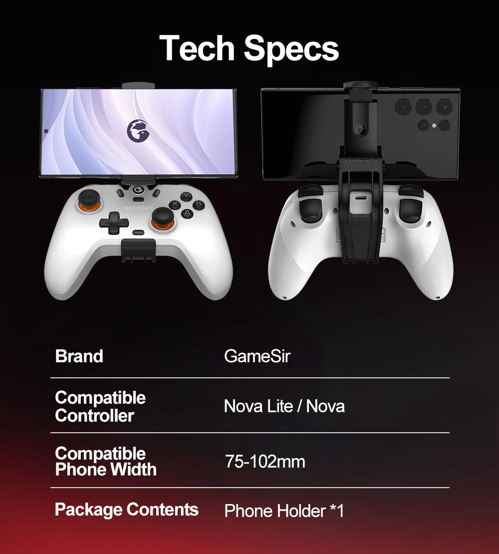 GameSir Nova Gamepads Mobile Phone Clip Stand Nova Lite Phone Holder  fit width 75-102mm Foldable Design  ﻿