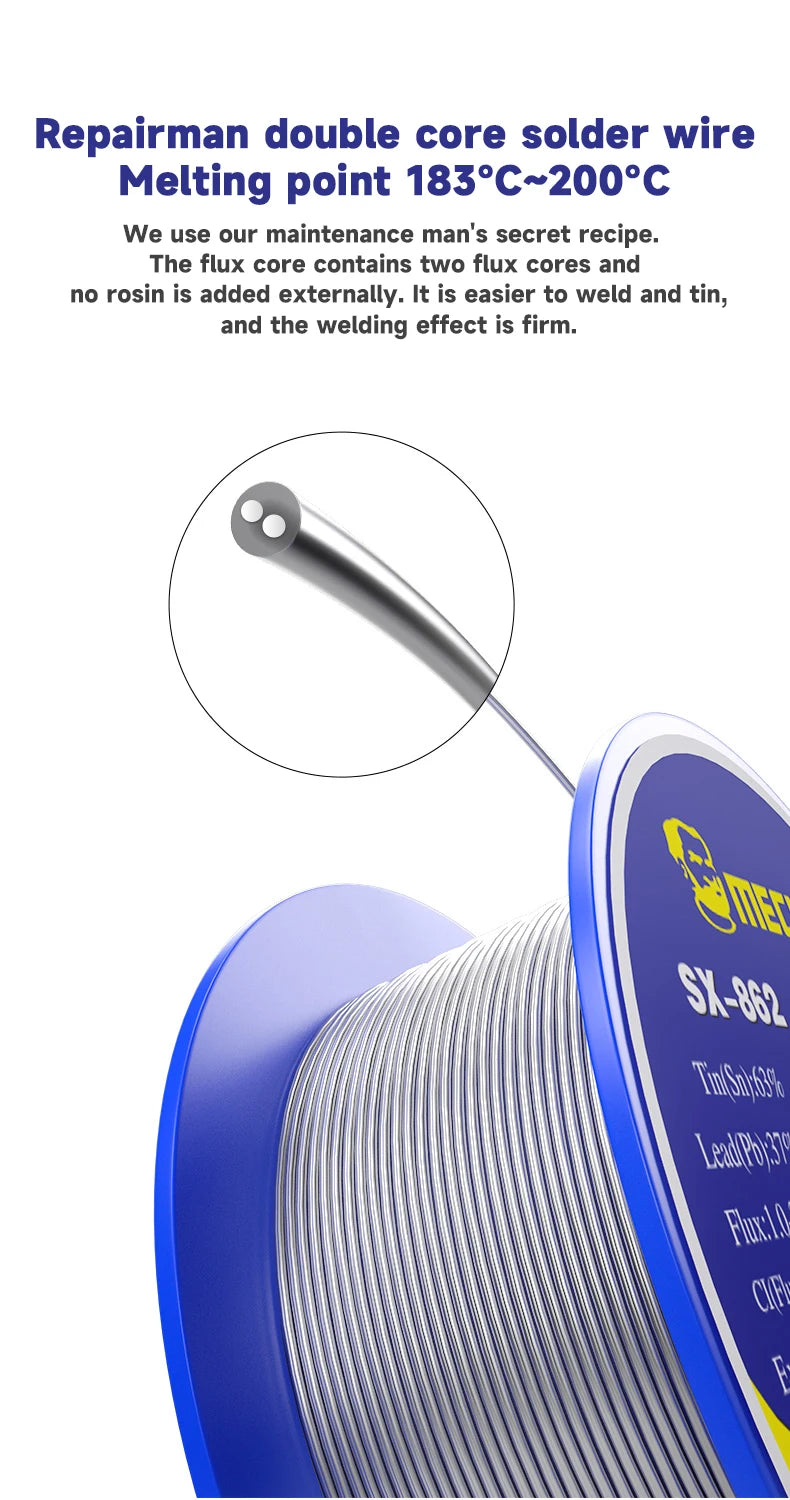 MECHANIC 60g flux SX-862 High temperature resistant for 0.3-1.8mm wire high purity environmental protection tin wire tools