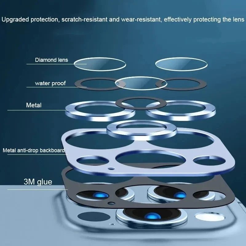 Full Cover Camera Lens Protector For iPhone 13 12 Pro Max Tempered Glass For iPhone 11 Pro 13 12 Mini Metal Camera Protector